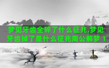 梦见牙齿全碎了什么征兆,梦见牙齿掉了是什么征兆周公解梦 1